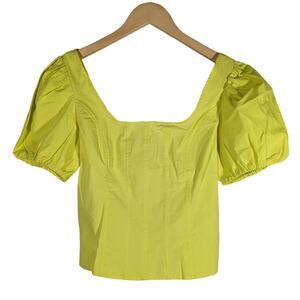 J. Crew Puff-sleeve squareneck top in cotton poplin 2 NWT